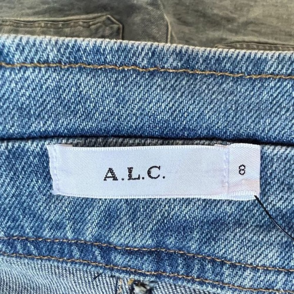 A.L.C. Luke High-Rise Denim Jeans Women Blue 8 Belted Waist NWT - Picture 3 of 10